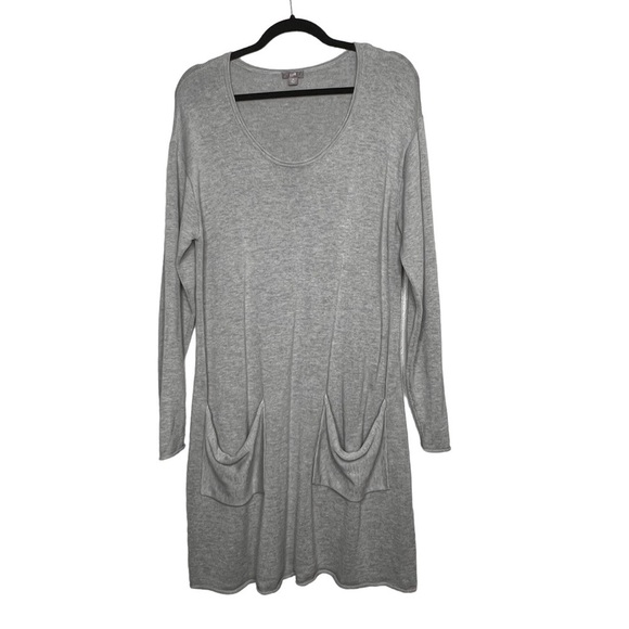 J. Jill Dresses & Skirts - J Jill Womens Petite Medium Gray Tunic Sweater Dress Knit Long Sleeves
